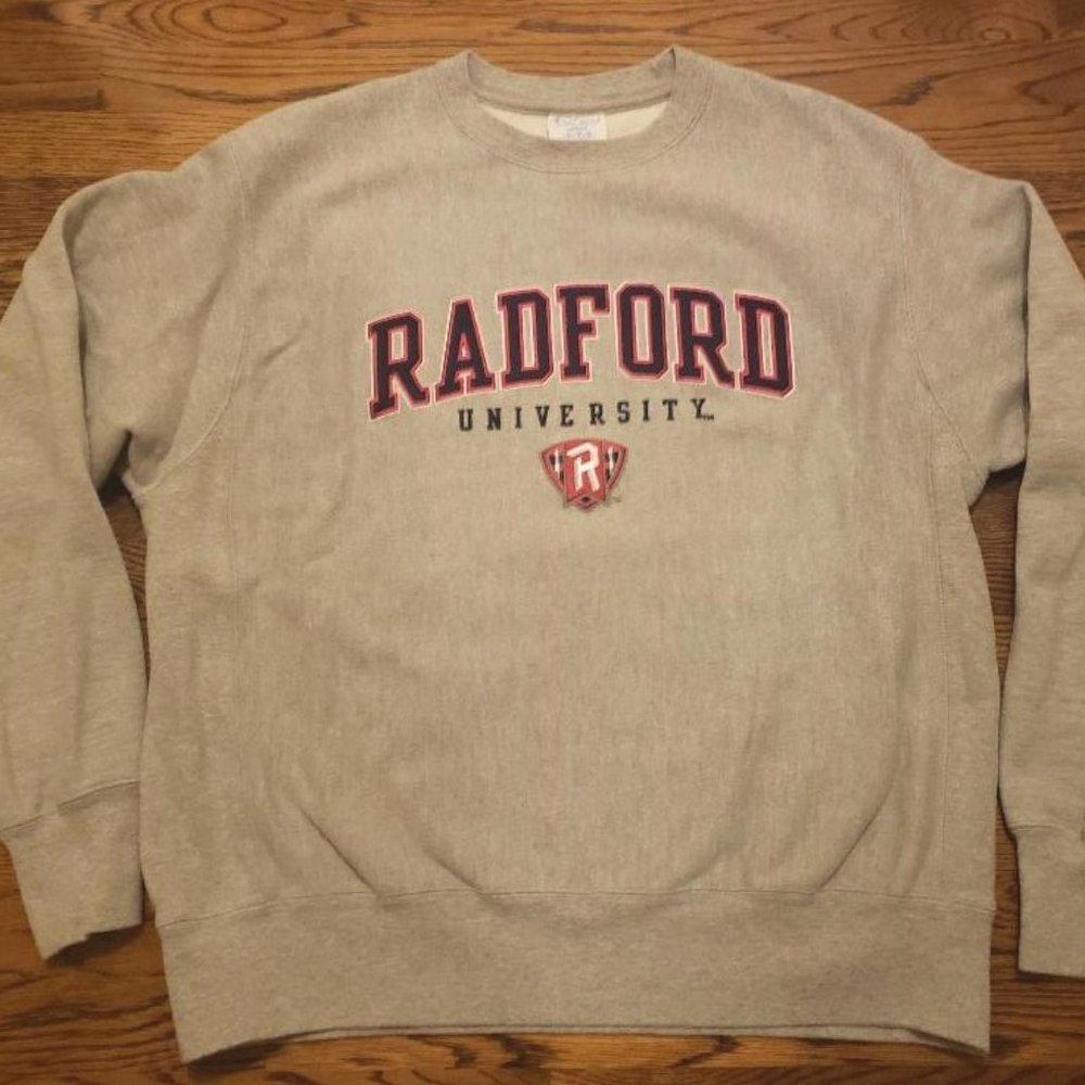 Champion Reverse Weave Radford University Gray Sweatshirt Size Large-MINT